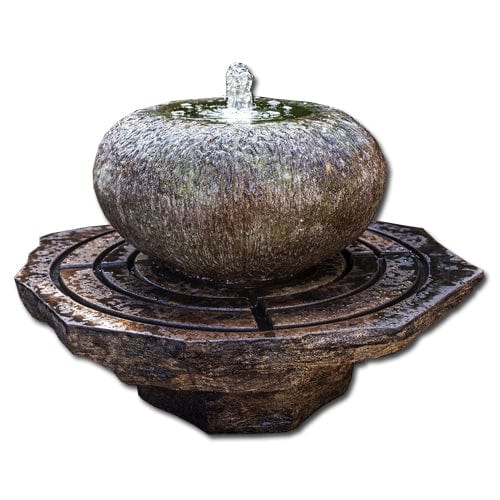 Afoxsos 35 inch Outdoor Zen Bowl Fountain Relaxing Polyresin Water Fountain for Lawn, Garden