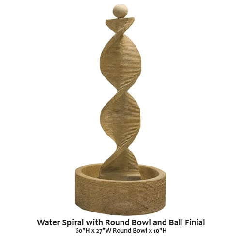 Water Spiral with Round Bowl and Ball Finial