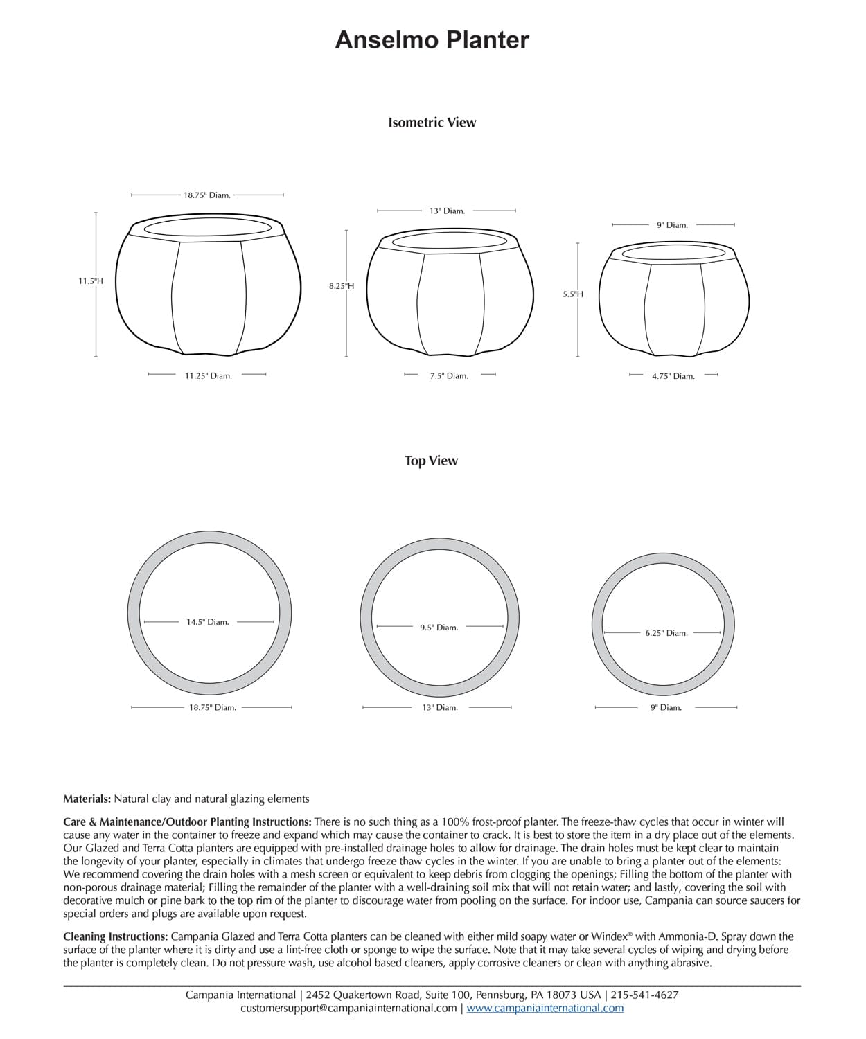 Anselmo Planter  Nested Set of 3 | Vicolo Antico Collection