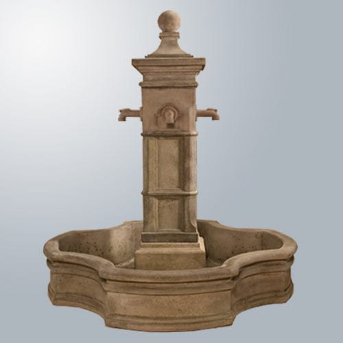 Aquitaine Fountain With 70" Monaco Pond With Concrete Spouts