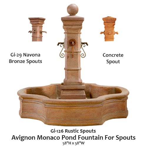 Avignon Monaco Pond Fountain For Spouts