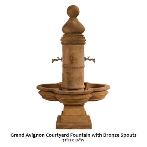 Beaumont Fountain Short With Bronze Spouts