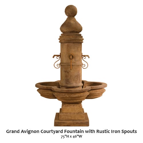 Beaumont Fountain Short With Rustic Iron Spouts