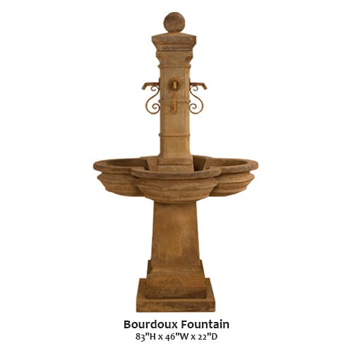 Bourdoux Fountain with Rustic Iron Spouts