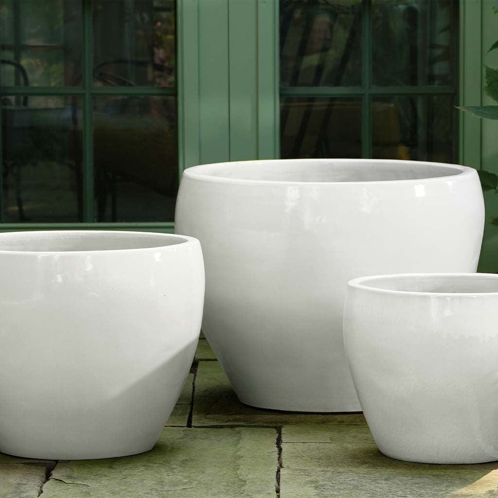 Cabachon Glazed Planter Set of 3 in Coco finish