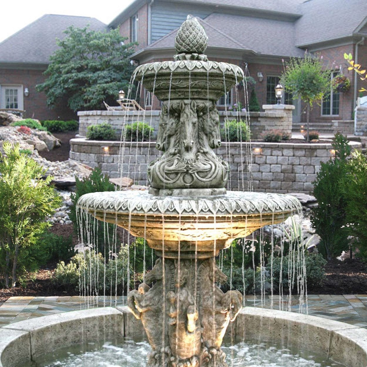 Cavalli Outdoor Fountain with Fiore Pond