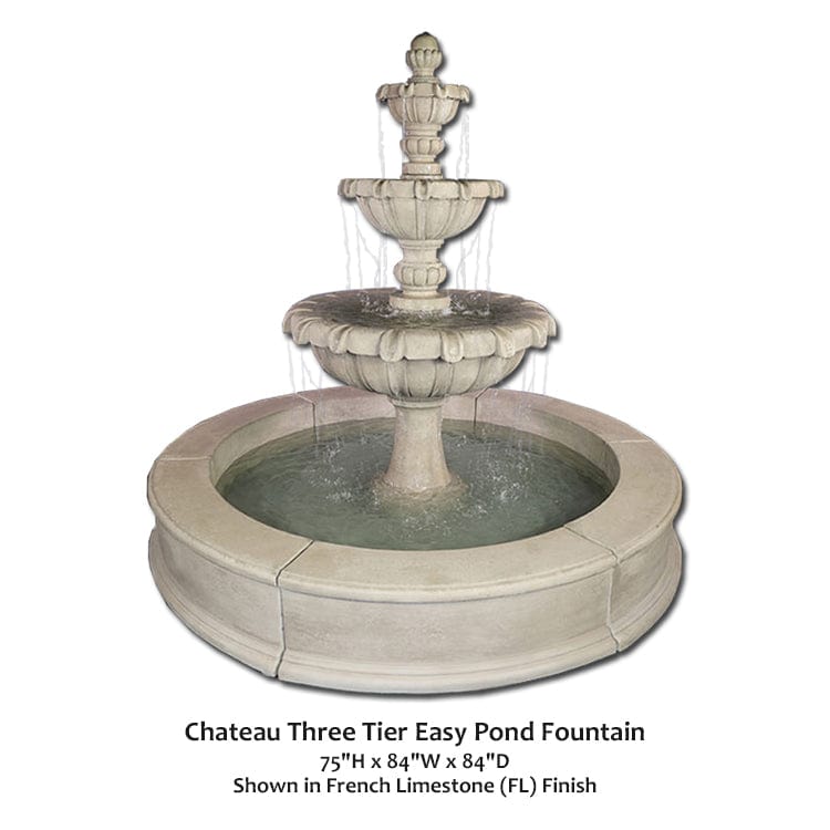 Chateau Three Tier Easy Pond Fountain