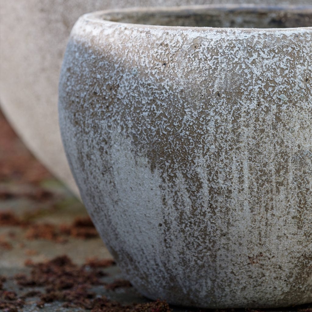 Coronado Glazed Terra Cotta Planter Nested Set of 3 in Vicolo Chiaro Finish