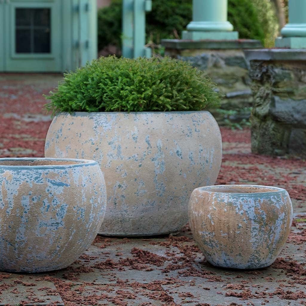 Coronado Glazed Terra Cotta Planter Nested Set of 3 in Vicolo Como Finish