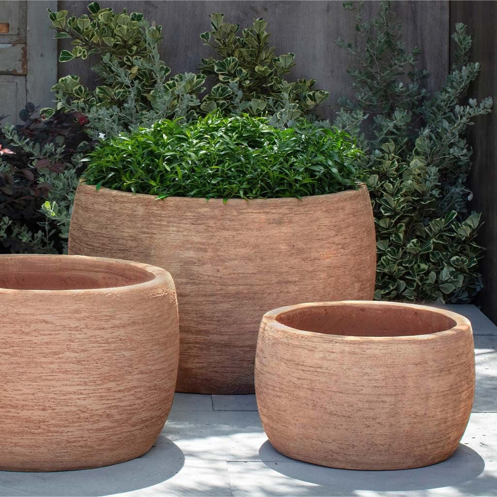 Denali Low Terra Cotta Planter Set of 3 in Terra Cotta Finish