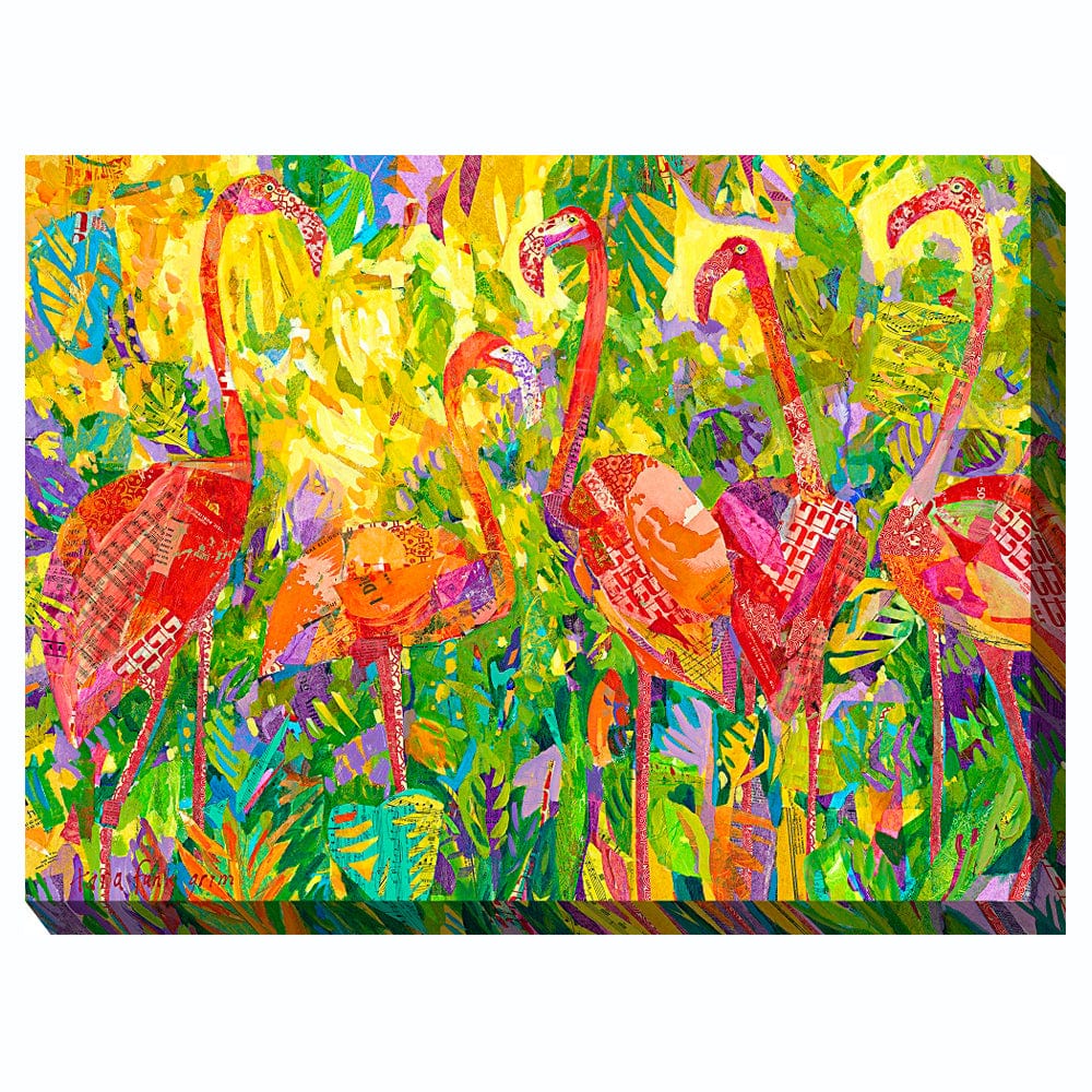 Fabulous Flamingos Outdoor Canvas Art