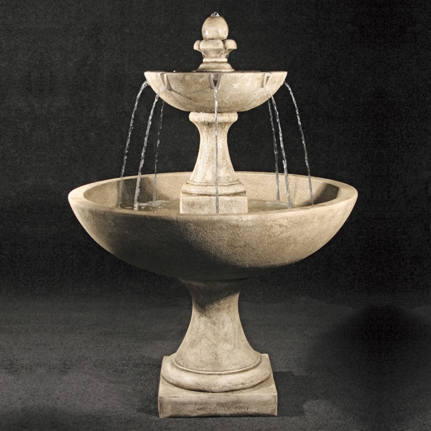 Trinidad Tiered Cast Stone Fountain with International Finial