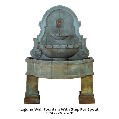 Liguria Wall Fountain With Legs For Spout