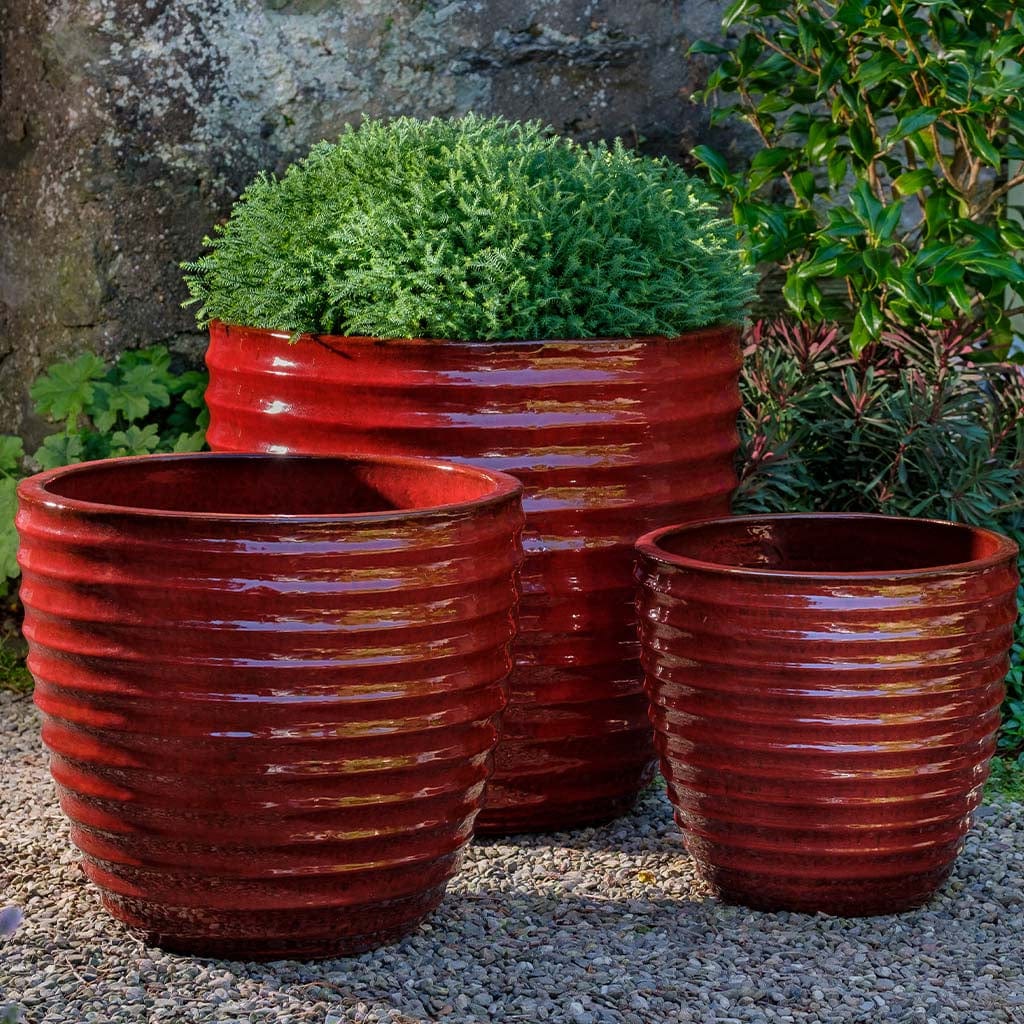 Linea Planter Set of 3 | Glazed and Terra Cotta Collection