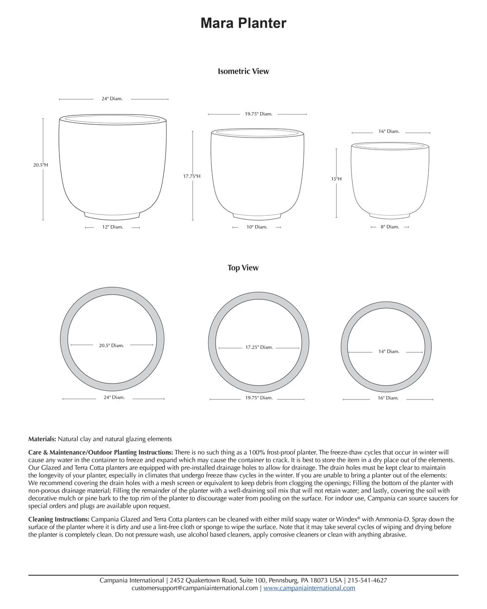 Mara Planter in Marrakesh Blue - Nested Set of 3 Specs