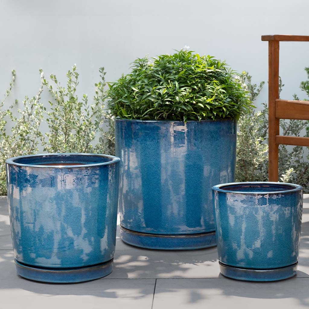 I/O 2 Cylinder Planter Set of 3 | Glazed Terra Cotta Collection