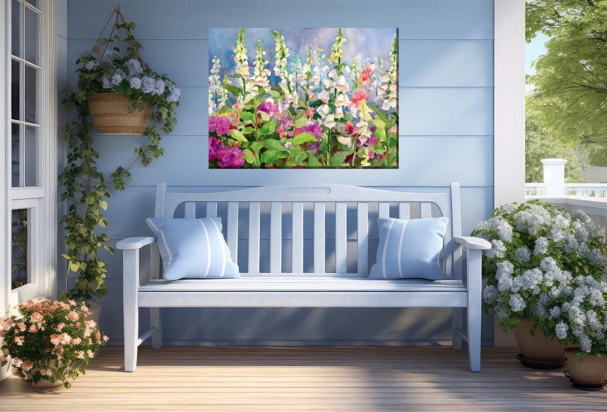 Foxgloves Outdoor Canvas Art