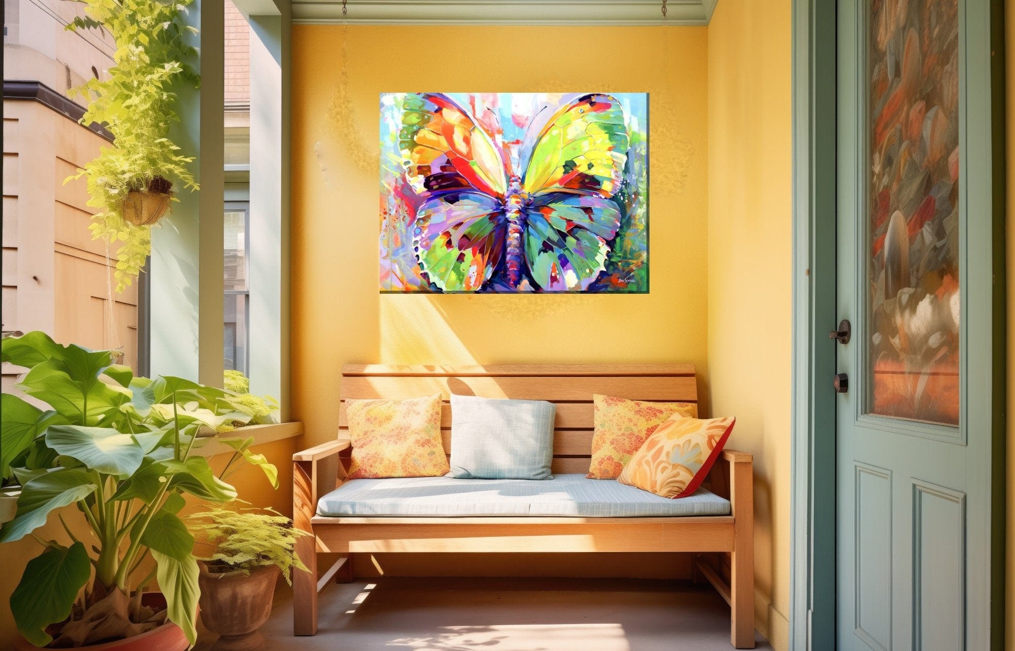 Bright Butterfly Outdoor Canvas Art