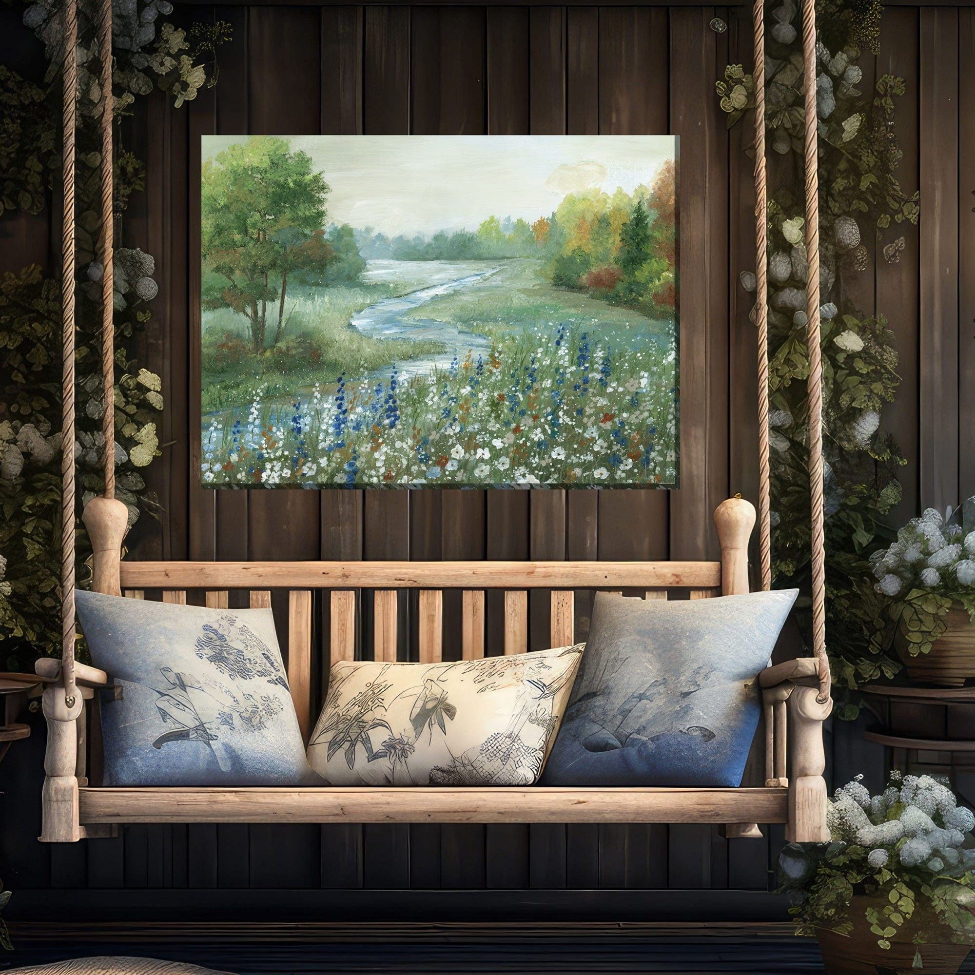 Pristine Pasture Outdoor Canvas Art