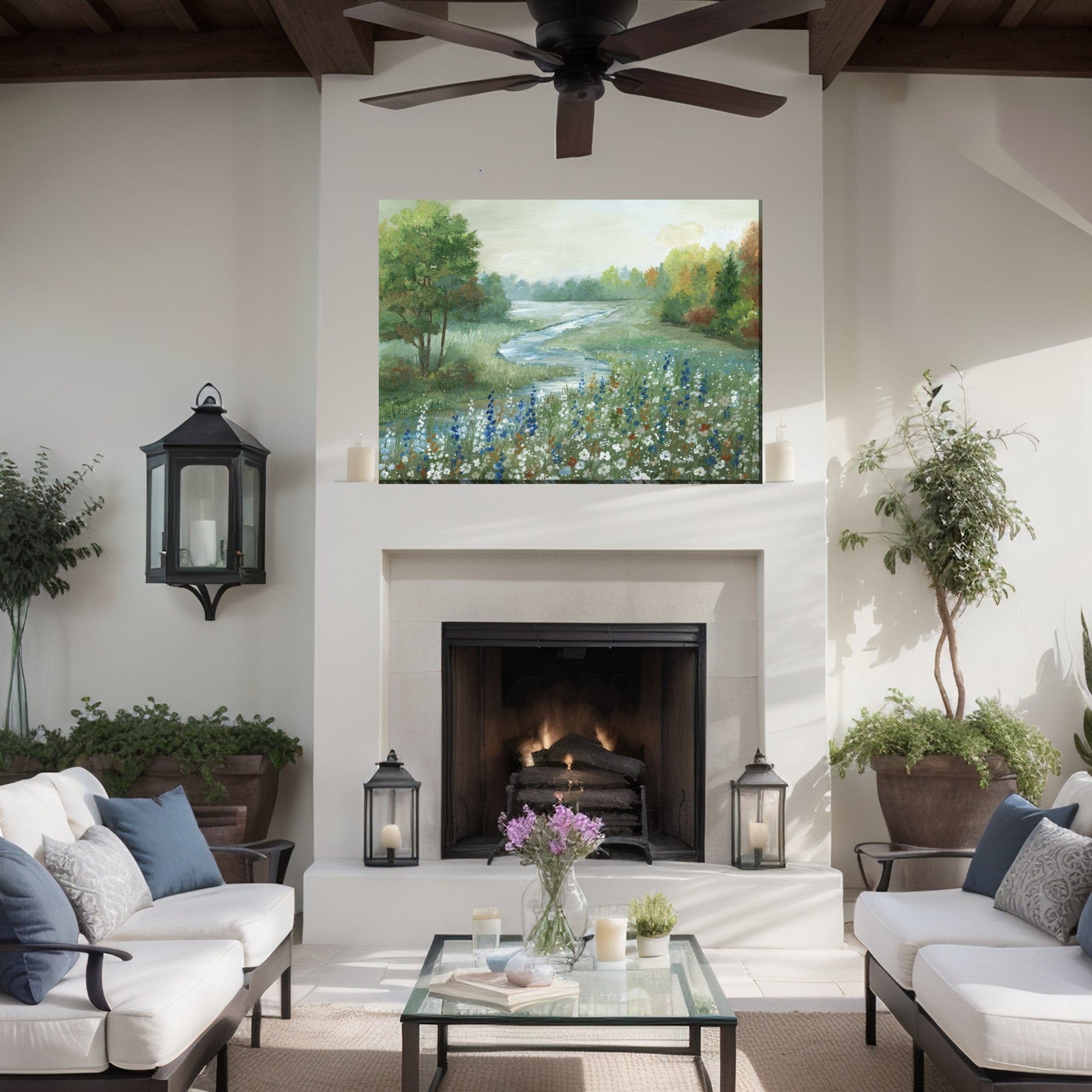 Pristine Pasture Outdoor Canvas Art