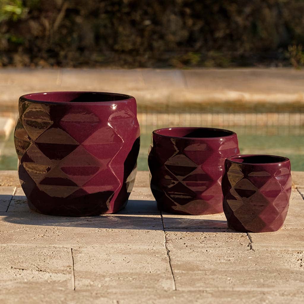 Origami Glazed Planter Nested Set of 3