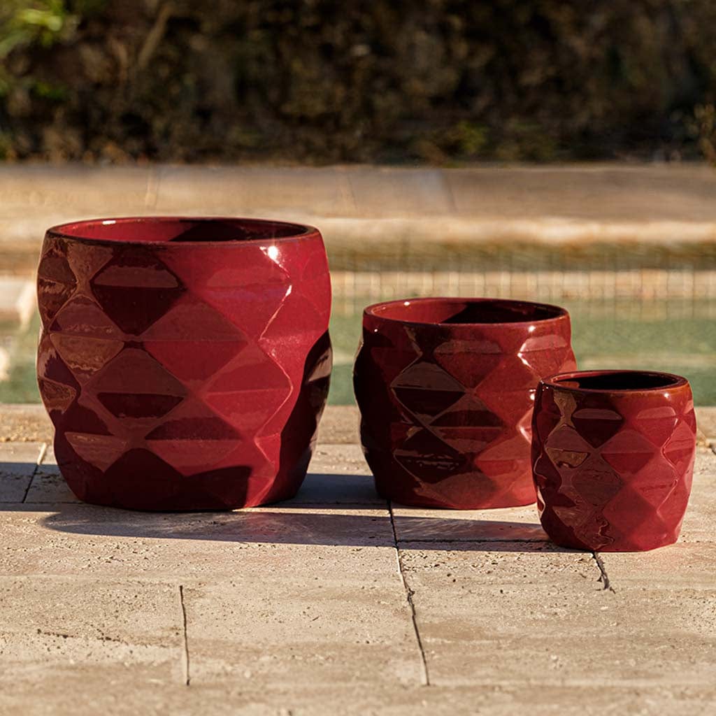 Origami Glazed Planter Nested Set of 3