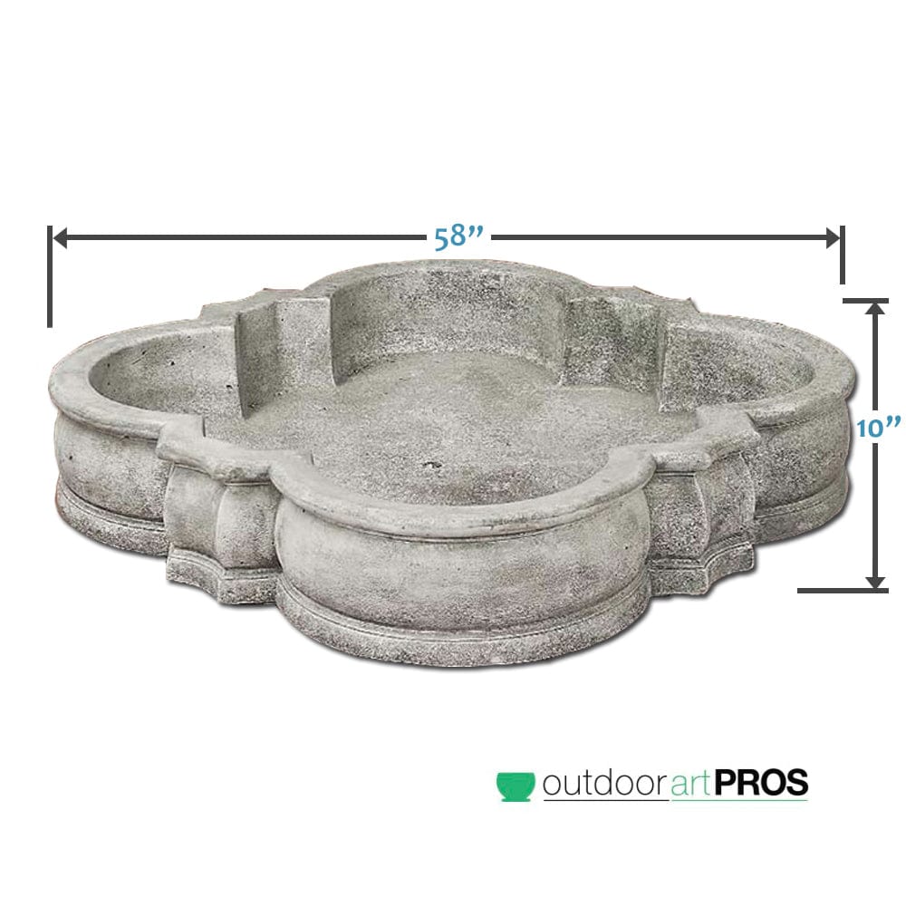 Giannini Fountain Quadrifoil Basin - Outdoor Art Pros