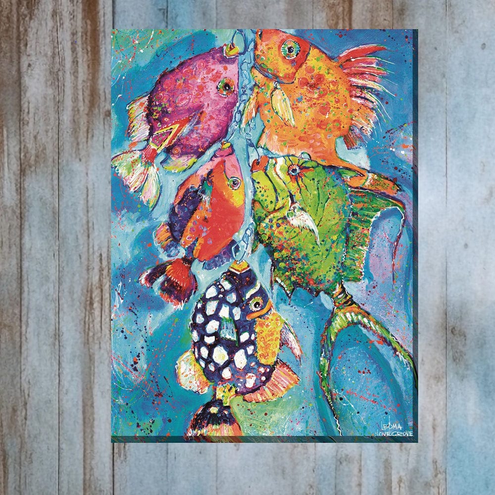 Red Fish Blue Fish Outdoor Canvas Art