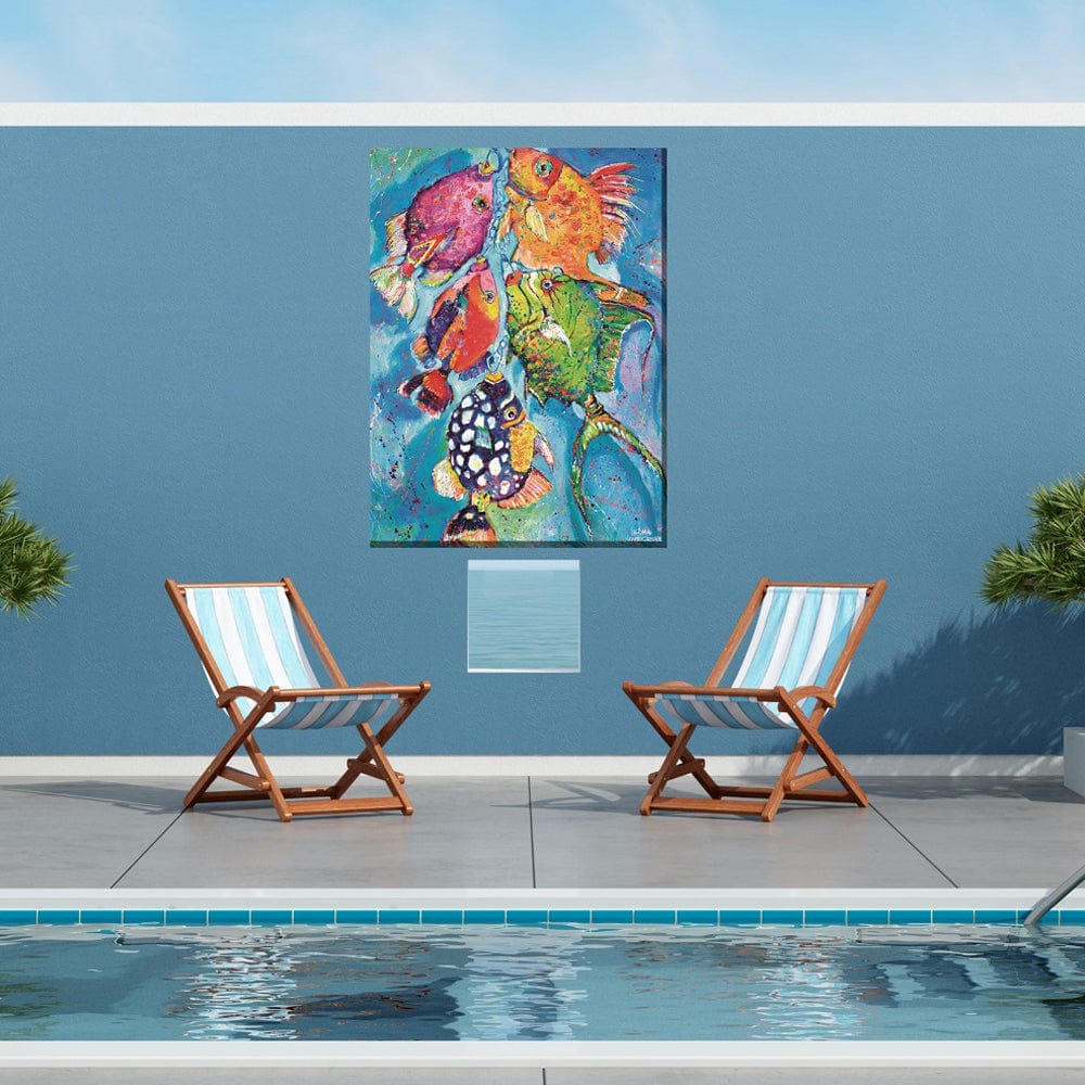 Red Fish Blue Fish Outdoor Canvas Art