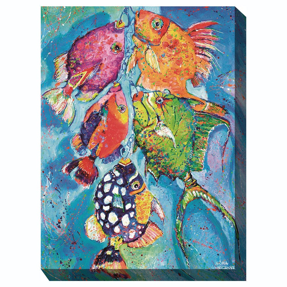 Red Fish Blue Fish Outdoor Canvas Art