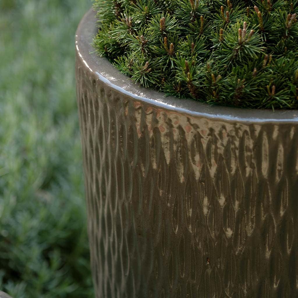 Rivulet Glazed Planter Nested Set of 4 in Fog finish