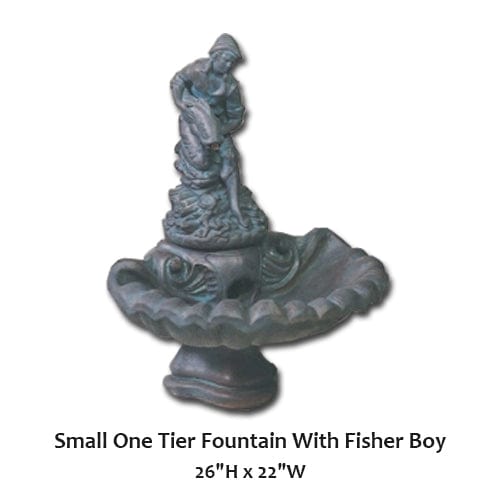 Small One Tier Fountain With Fisher Boy