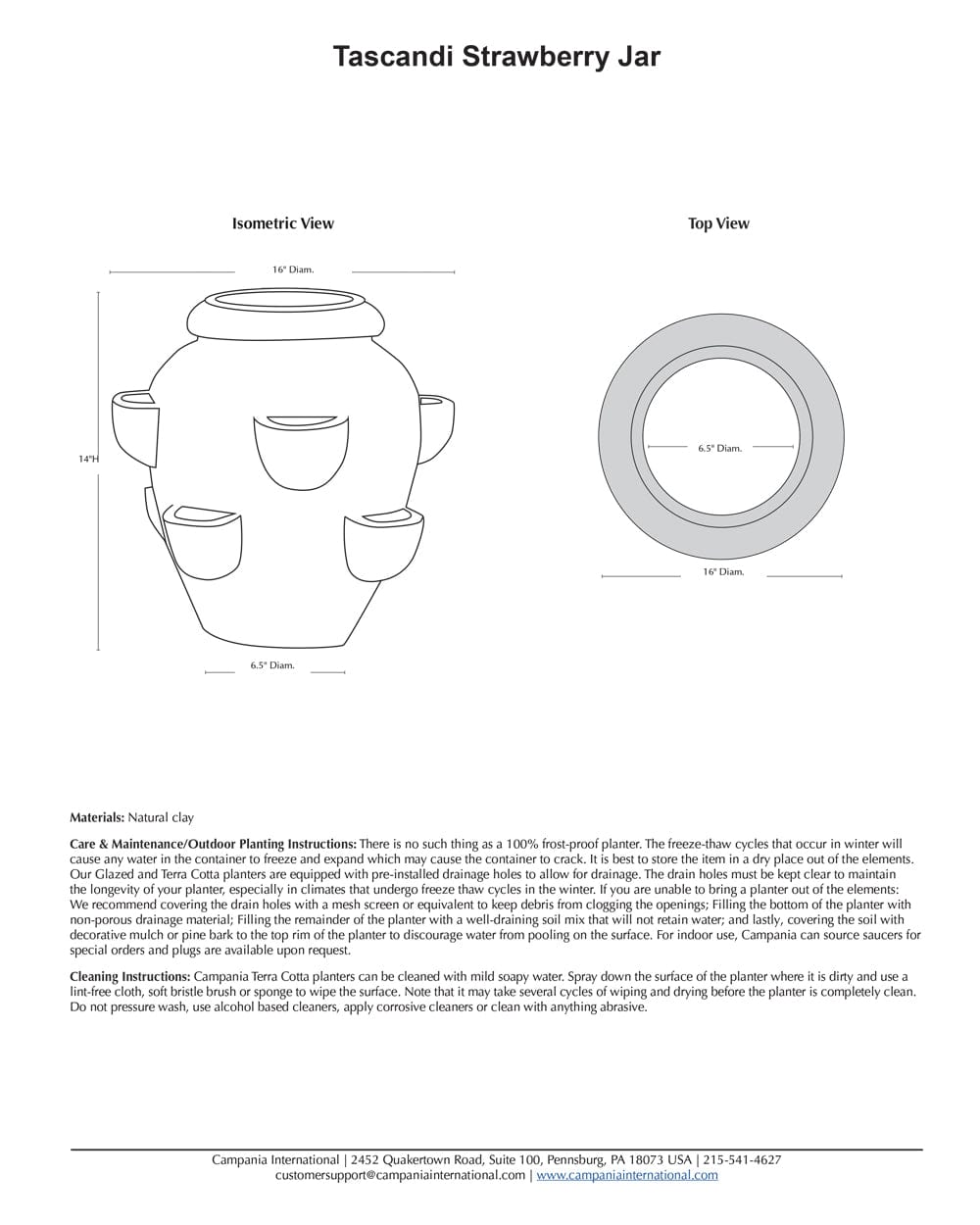 Tascandi Strawberry Jar Set of 2 Specs