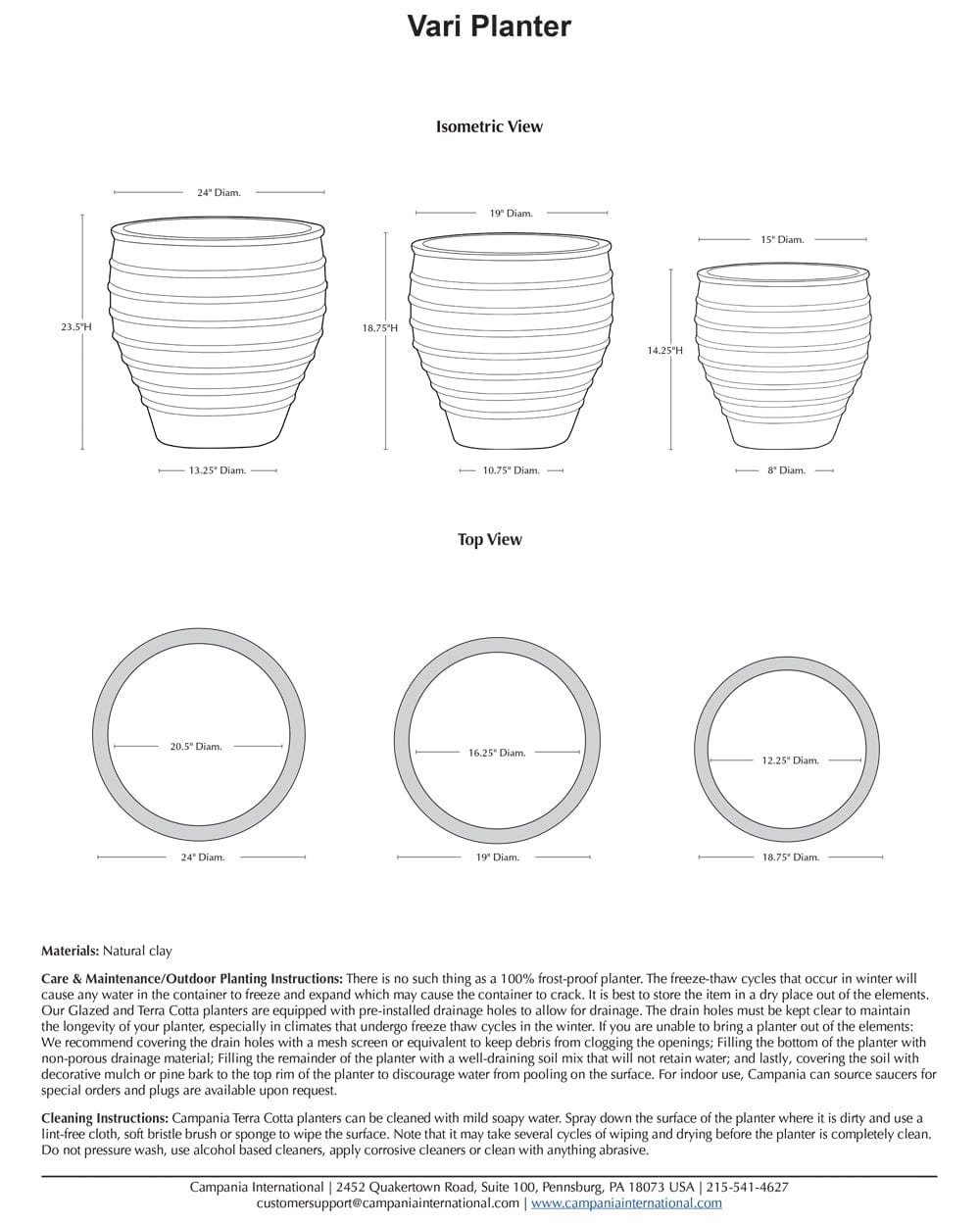 Vari Planter Nested Set of 3 | Glazed & Terra Cotta Collection