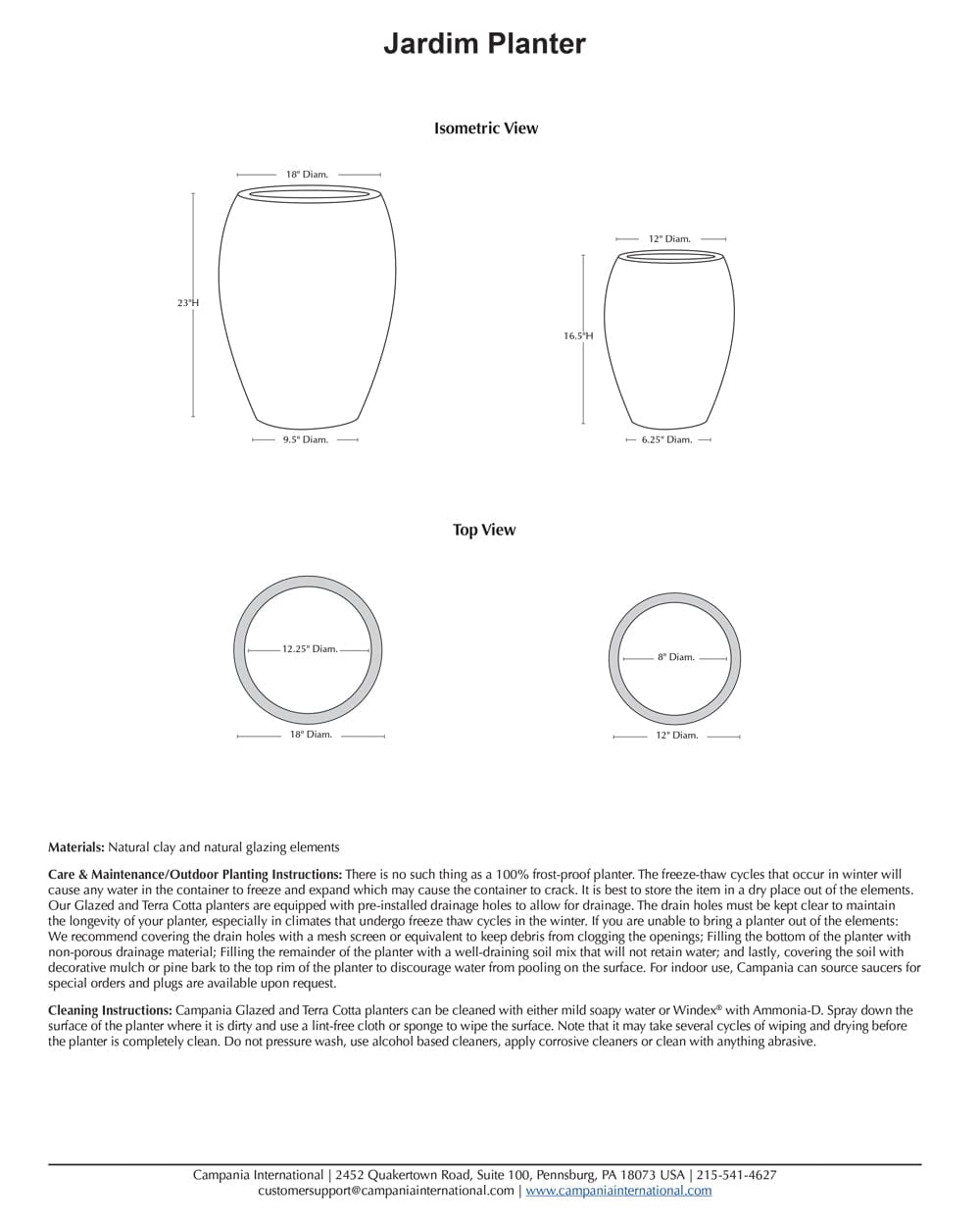 Jardim Planter Set of 2 Specifications