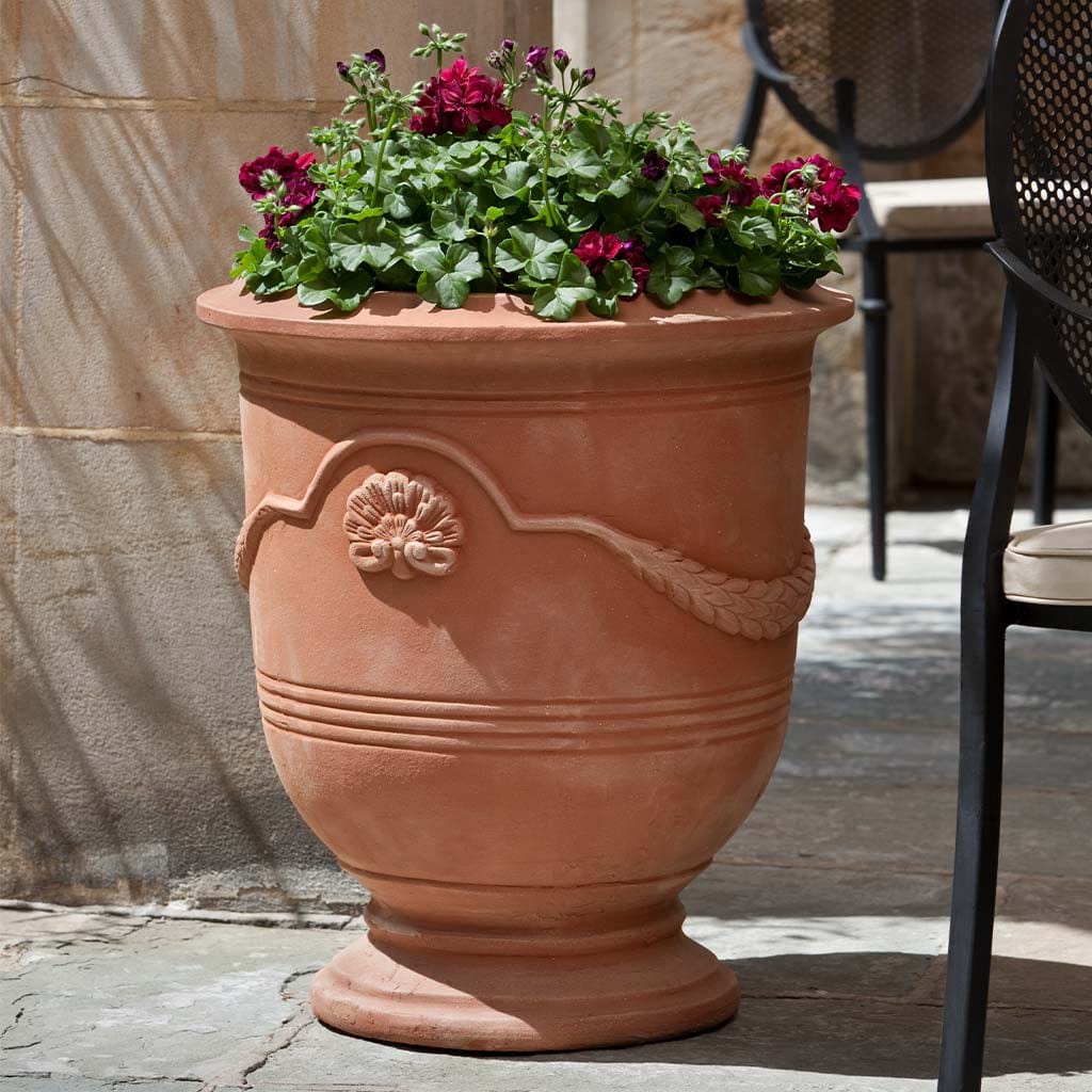 Coquille Anduze Urn Set of 3 | Glazed and Terra Cotta Collection