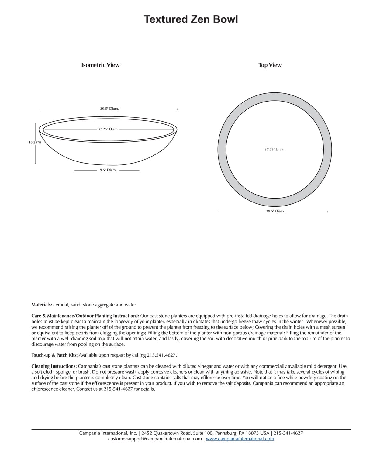 Textured Zen Bowl Garden Planter