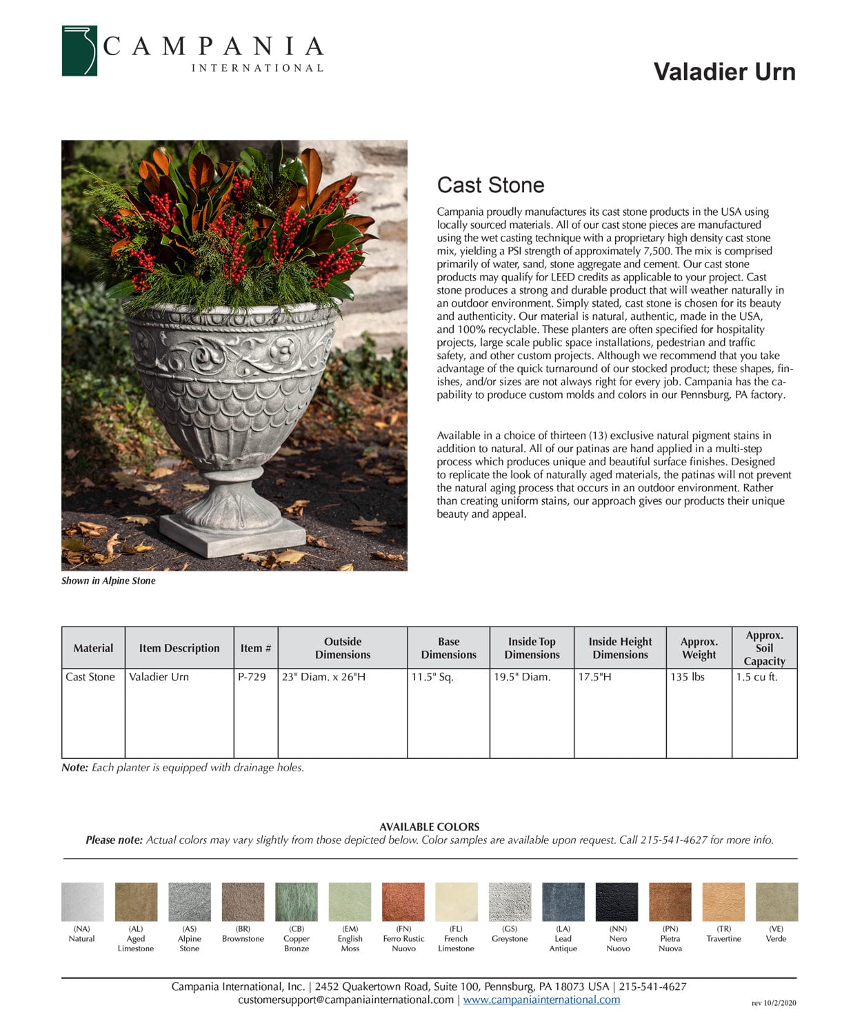 Valadier Urn Garden Planter