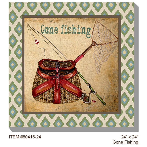 Gone Fishing Outdoor Canvas Art