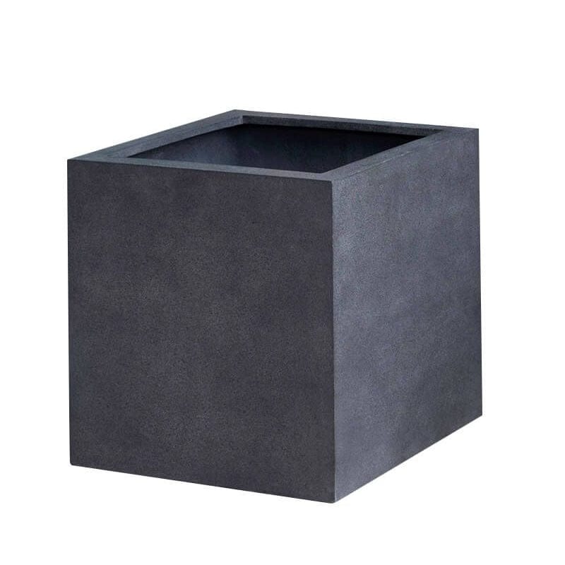 Farnley Cube Planter 2828 Stone Charcoal Premium Lite® - Outdoor Art Pros