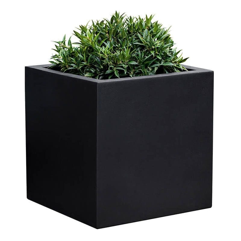 Farnley Cube Planter 2828 Onyx Black Lite® - Outdoor Art Pros