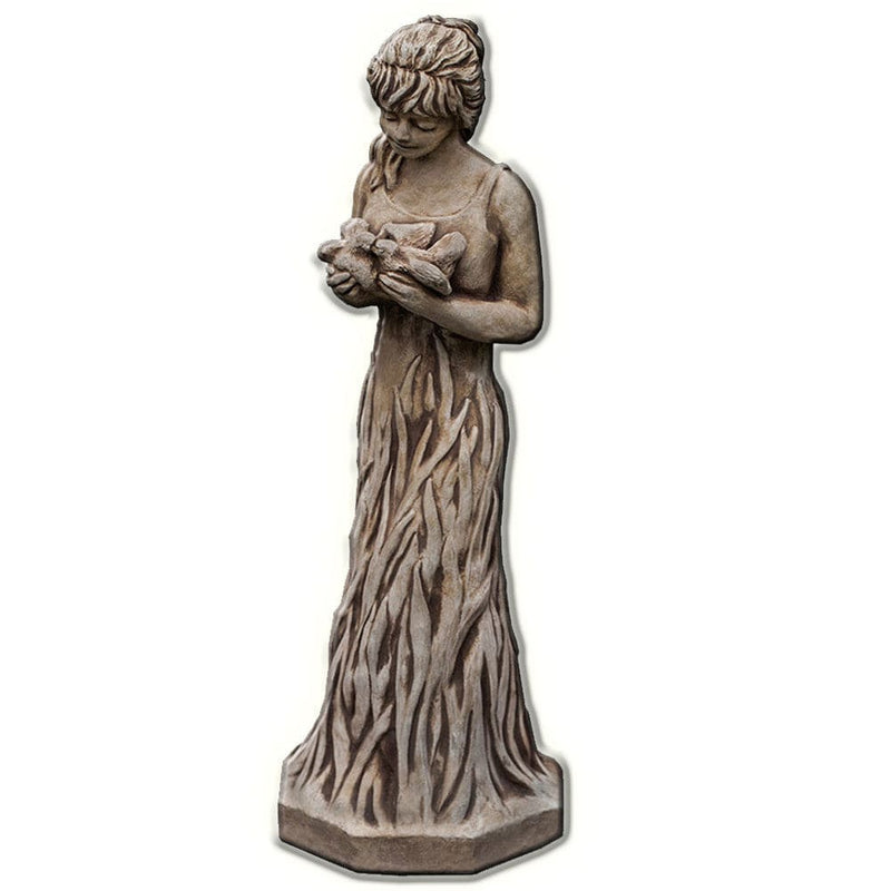 Fauna Cast Stone Bird Garden Statue | Wood Nymph Statue