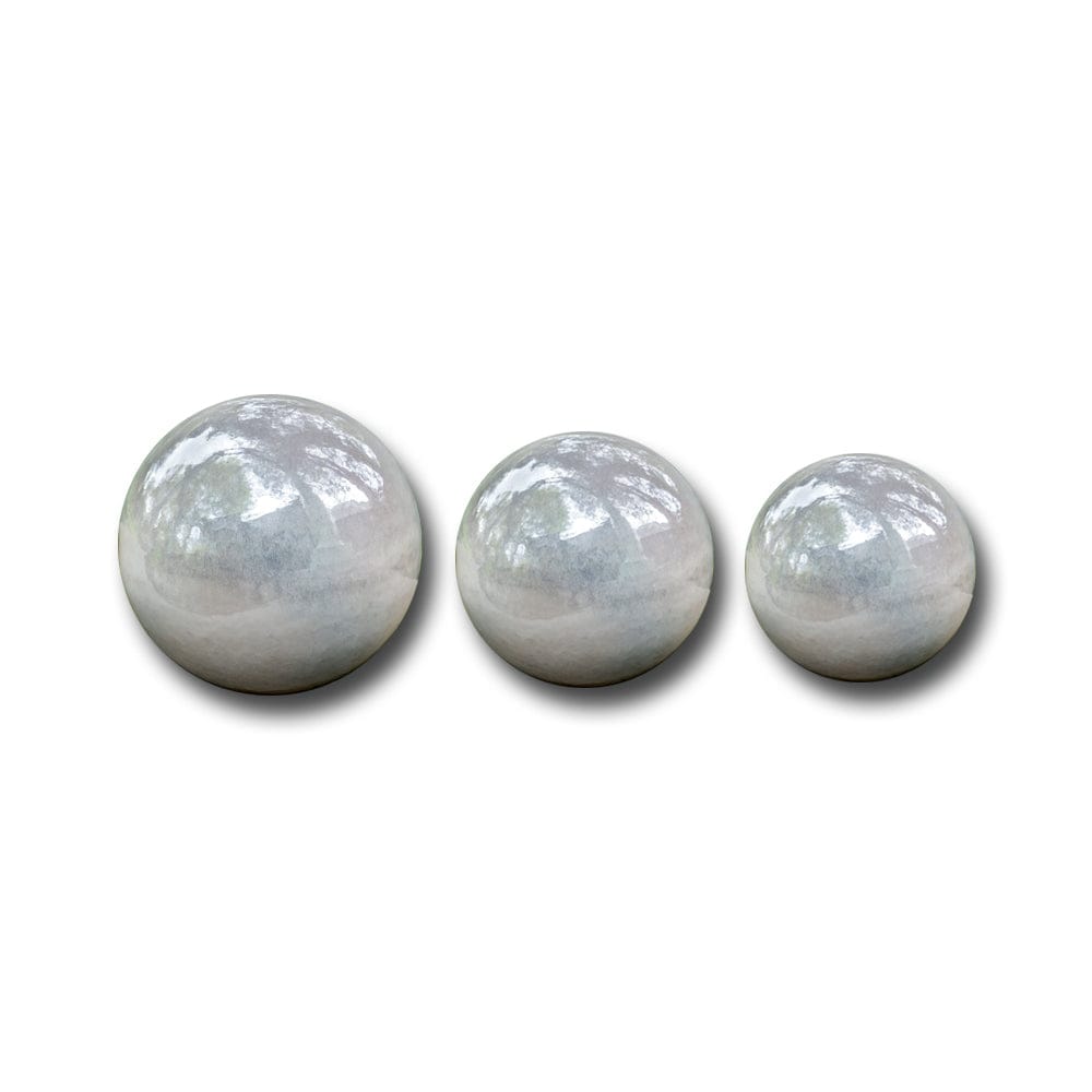 Glazed Sphere -Pearl in Large, Medium and Small sizes - Outdoor Art Pros