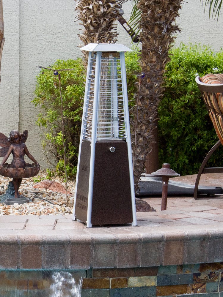 39" Radiant Heat Glass Tube Tabletop Patio Heater in Hammered Bronze - Outdoor Art Pros