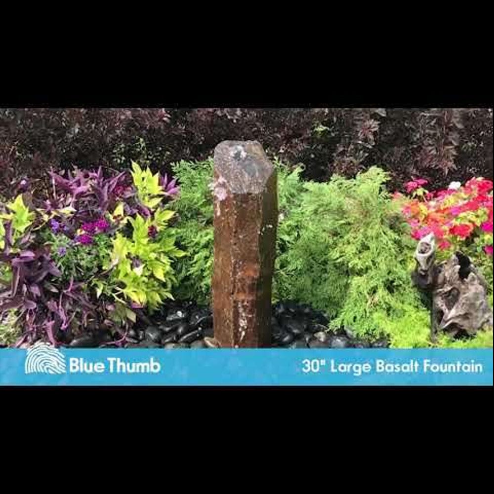 Large Rustic Basalt Rock Column Fountain - Outdoor Fountain Pros