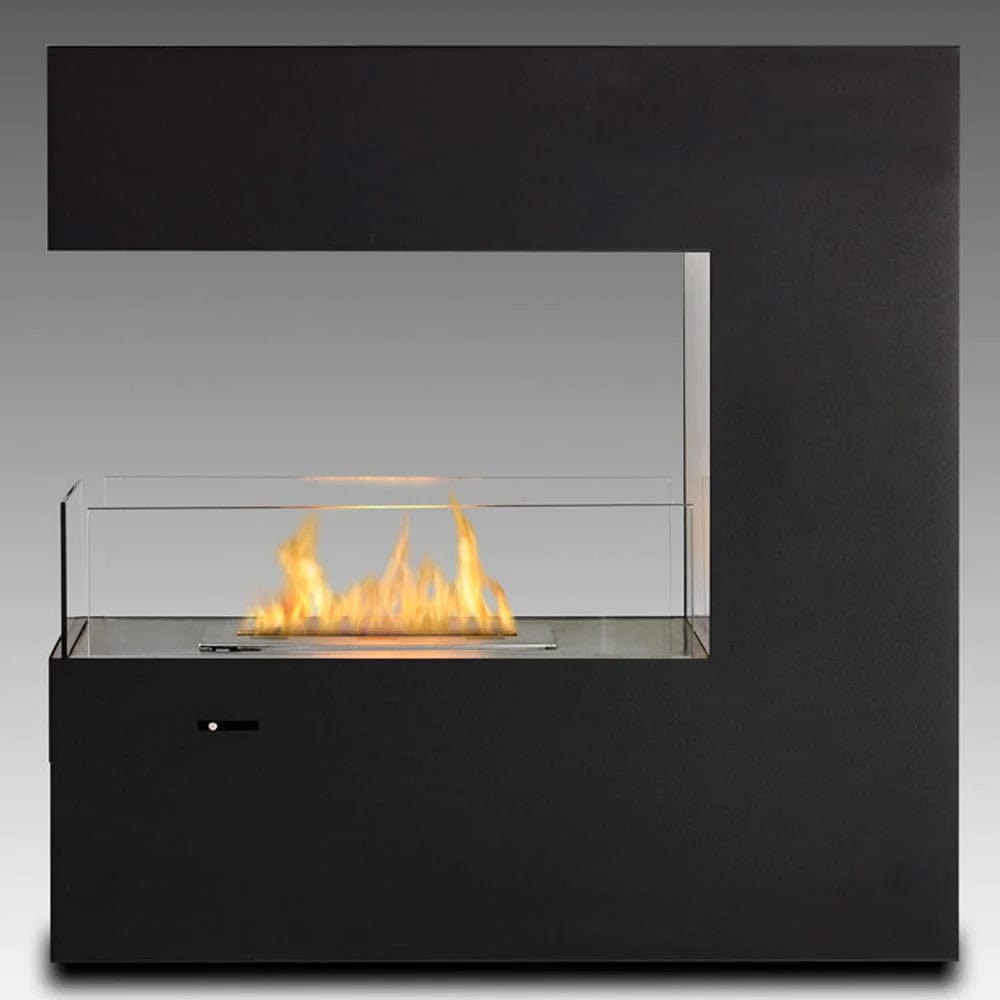 Eco-Feu Paramount 3-Sided Matte Black Biofuel Fireplace - Outdoor Art Pros