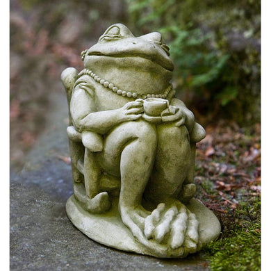 Tea Frog Cast Stone Garden Statue