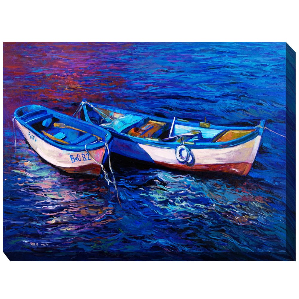 Tethered Outdoor Canvas Art | Row Boat Wall Art